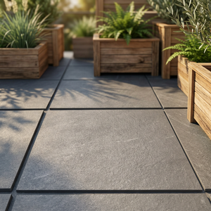 Carrelage extérieur en ciment gris foncé rugueux, surface mate, 600*900 mm, 20 mm, antidérapant, pour sol et mur, 2 cm, corps plein - Product Image 6
