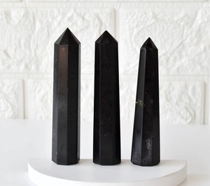 Tour de cristal de tourmaline noire naturelle à prix d'usine, pierre précieuse porte-bonheur, décoration d'intérieur, pointe de cristal, pierres de guérison, méditation - Product Image 3
