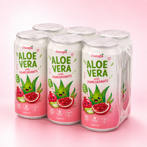 Boisson au jus d'aloe vera et de grenade, vraie pulpe d'aloe vera, vitamine C, sans colorants artificiels, boisson en conserve 330ml, certifiée ISO, HACCP, HALAL - Product Image 3
