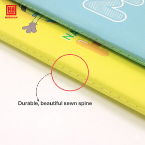 Cahier de composition en papier relié cousu, imprimé laminé Hong Ha 4650, 120 pages, multicolore, A5 (148x210mm), promotionnel, 5 cahiers - Product Image 2