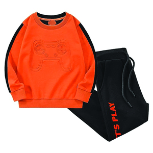 Conjunto de chándal infantil de 2 piezas personalizable al por mayor Sudadera con capucha Pantalones deportivos ropa infantil - Product Image 6