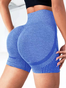 Shorts de yoga sans couture à taille haute pour femmes, avec compression et effet push-up, doux pour l'entraînement et la gym - Product Image 6