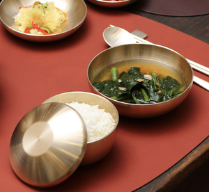 NOBBAN - Tazón de Arroz Coreano Tradicional Forjado a Mano de Latón Bangjja con Tapa, Estilo Real - Product Image 3