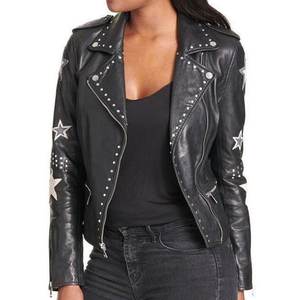 Chaquetas de Mujer Negras con Logotipo Personalizado de Alta Demanda, Chaqueta Vintage de Invierno, Chaqueta Bomber Clásica de Cuero Genuino, Ropa Urbana - Product Image 4