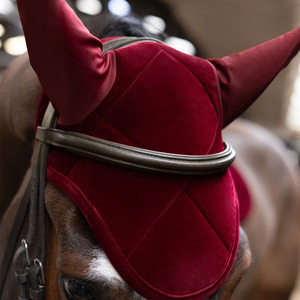 Gorro de orejas para caballo de alta calidad, de ganchillo, con malla antimosquitos y cubre orejas de neopreno, colorido, en venta - Product Image 4