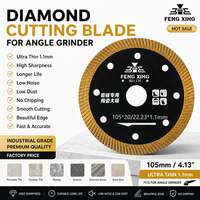 Disque de coupe diamanté à bord nettoyé de 105 mm pour carrelage céramique, marbre et pierre granitique, ultra fin, faible émission de poussière, durable et longue durée de vie