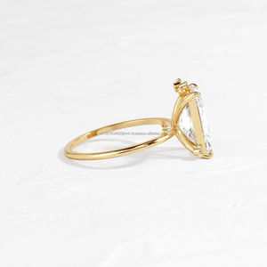 IGI/GIA Lab Grown Cut Diamond Vintage 14k Yellow Wedding/Engagement Ring Unisex Fine White Gold <b>for</b> Anniversary Party-Worthy - Product Image 2