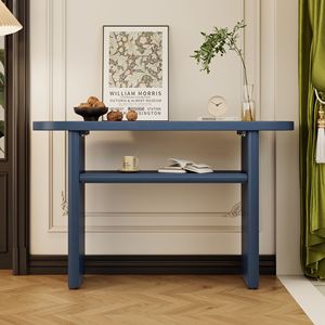 Table console élégante et minimaliste avec des bords arrondis et une étagère robuste pour l'entrée ou le salon - Product Image 2