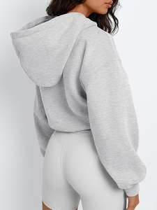 Sudadera con capucha Y2K para mujer, estilo urbano, de poliéster/algodón, felpa francesa, con estampado cruzado frontal, con cremallera, transpirable y ecológica para invierno - Product Image 4