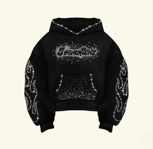 Custom Design High Quality Basic <b>Jumper</b> Men's Rhinestone Hoodie Solid Color Plus Size Men's Rhinestone Hoodie - Product Image 1