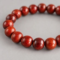 Bracelet en bois de santal rouge, bracelet en bois naturel perlé, bracelet traditionnel fait à la main, bracelet spirituel pour homme et femme, cadeau