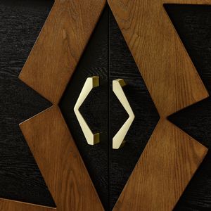 Credenza Moderna Stile Mid-Century da 60 Pollici con Armadietto e Vano Portaoggetti, Motivo Geometrico, Console TV Regolabile - Product Image 6