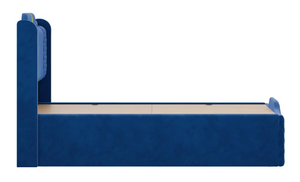 Blue Upholstered <b>Bed</b> Frame Quilted Headboard and Footboard Double <b>Bed</b> <b>with</b> <b>Storage</b> Soft Furniture for Hotel Villa Bedroom - Product Image 4