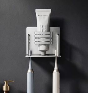 304 Stainless Steel Wall Mounted <b>Toothbrush</b> <b>Holder</b> Punch Free Bathroom Organizer Toothpaste Cup <b>Holder</b> for <b>Electric</b> <b>Toothbrush</b> - Product Image 3