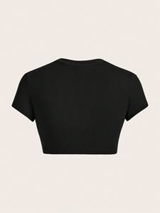 Haut court pour femme imprimé Y2K, personnalisé en usine, en coton de haute qualité, séchage rapide, décontracté, pas cher - Product Image 5