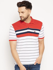 เสื้อโปโลลายทางทันสมัย เนื้อผ้านุ่มสบายผิว ผลิตตามขนาดและสีที่ต้องการ เสื้อโปโลลายทางสำหรับขาย - Product Image 2