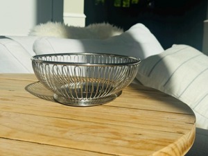 Silver Wire Metal Fruits <b>Basket</b> Stylish Modern Fruit Storage Organizer For Kitchen Dining <b>Table</b> Home Decor And Durable Use - Product Image 6