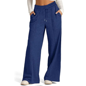 New Stylish Women's Solid Color Drawstring Oversize Trousers For Loose Fit Joggers Straight Leg <b>Oversized</b> <b>Sweatpants</b> - Product Image 4