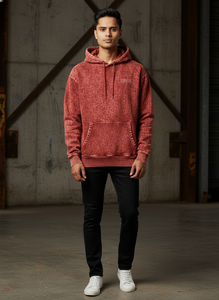 Sweat à capuche personnalisé délavé à l'acide pour homme, livraison rapide, épais 500 GSM, coupe oversize, effet vieilli, polaire vierge, streetwear - Product Image 5