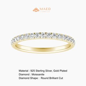 Anillo de Eternidad de Moissanita Chapado en Oro de 18K, Anillo de Boda de Diamantes, Joyería Fina de Lujo para Mujer, Hecho en EE. UU. - Product Image 6