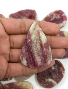 Natural <b>Pink</b> Tourmaline Druzy Cabochon Handmade Gemstone Stone for Silver Pendant Necklace Jewelry Making - Product Image 4