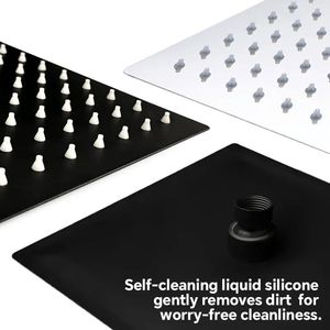 Set doccia a testa quadrata da 12 pollici di livello commerciale con tecnologia a risparmio idrico e opzione portatile per accessori per doccia - Product Image 5