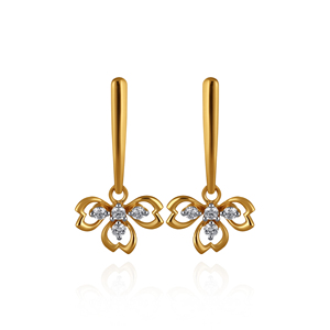 14K Gold Plated Lab Grown Round Brilliant Cut Heart Flower <b>Stud</b> Earrings <b>for</b> Women CZ Diamond Fashion Jewelry - Product Image 1