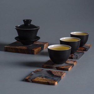 Posavasos de Madera Modernos y Duraderos con Diseño Único, de Buena Calidad, Forma Redonda, Lisos, para Tazas de Té, con Logotipo y Color Personalizados - Product Image 1