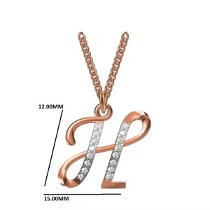 Collier pendentif lettre H plaqué or 18 carats, élégant et tendance, idéal pour femme, idée cadeau parfaite - Product Image 3