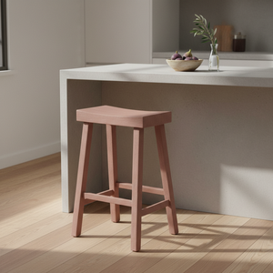 เก้าอี้บาร์ทรงสูง ไม้ยางพาราแท้ ทรงกลม ทันสมัย เรียบง่าย เฟอร์นิเจอร์บ้าน ทนทาน น้ำหนักเบา - Product Image 6