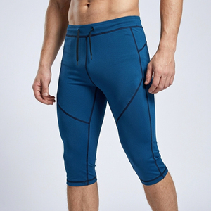 Pantalones Cortos de Compresión hasta la Rodilla para Hombre, Ropa Deportiva, Capa Base, Pantalones Cortos para Yoga y Entrenamiento con Cordón, Pantalones Cortos de Compresión hasta la Mitad de la Pierna para Hombre - Product Image 3