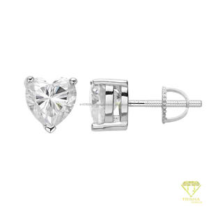 Premium 925 Sterling Silver Lab Grown <b>Diamond</b> Cushion Cut Stud <b>Earrings</b> For Wholesale Jewelry Buyers - Product Image 3
