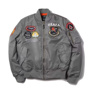 OEM Customized <b>Men's</b> <b>Jacket</b> Winter Warm Padded Thick <b>Men's</b> Aviator Pilot Coat Retro MA-1 Bomber Flight <b>Jacket</b> With Copper Zipper - Product Image 5