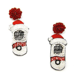Pendientes Navideños con Cuentas Bordadas, Joyería Festiva, Pendientes Artesanales con Cuentas, Se Acepta Diseño Personalizado con Logotipo - Product Image 4