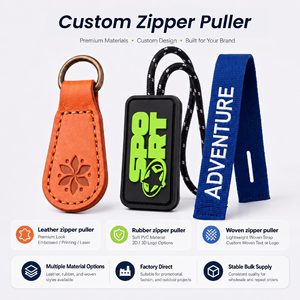 Durable Leather Zipper <b>Pullers</b> with Metal Ring Custom Logo Stitched Pulls for Bags and Clothing - Product Image 6
