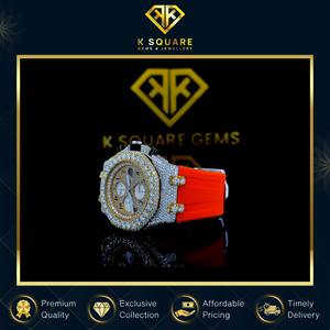 Vente exclusive Nouvelle montre de luxe à mouvement automatique à quartz, résistante à l'eau, VVS, unisexe, bracelet en acier inoxydable, verre saphir, moissanite - Product Image 4