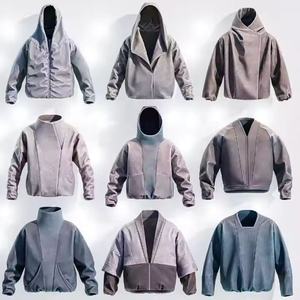 เสื้อฮู้ดดี้สตรีทแวร์ผ้าฝ้าย 100% ทรงบ็อกซี่แบบครอป ตัดเย็บตามสั่ง น้ำหนัก 500 กรัม ผ่านกรรมวิธีฟอกสีแบบแอซิดวอช ผลิตโดยผู้ผลิตตามสั่ง - Product Image 4