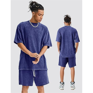Men 2 Piece Outfit Summer T Shirt and Shorts <b>Set</b> Casual Cotton Matching <b>Set</b> Streetwear Loose Fit Drawstring Shorts - Product Image 6