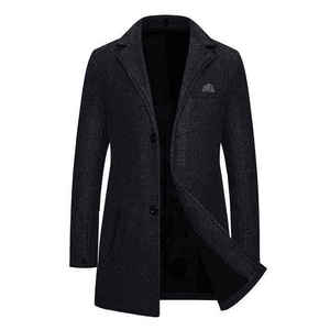 Elegant <b>Men's</b> <b>Wool</b> Blend Trench Coat Winter Jacket Warm Long <b>Overcoat</b> <b>for</b> Autumn Streetwear Casual & Formal Outerwear Wholesale - Product Image 3