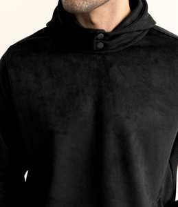 Custom Logo <b>Men's</b> Loose Casual Hooded Winter Sweatshirt Solid Pattern Top Embroidered Dye Techniques Lined Hot Selling - Product Image 3