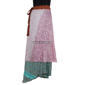 2026 High Quality Women Magic <b>Wrap</b> Long <b>Skirt</b> Women Latest Fashion Silk <b>Wrap</b> Around <b>Skirt</b> Boho Maxi Reversible Tube Designer - Product Image 2