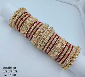 PADMAWATI BANGLES PRIVATE LIMITED Luxury Tungsten Gold Plated Multi Color Indian Traditional Women's Bangles Set Wedding Party - Product Image 4