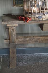 Rustic Solid Wood Console <b>Table</b> <b>Reclaimed</b> Timber Farmhouse Entryway Side <b>Table</b> Handmade Eco-Friendly Living Room Hallway - Product Image 5