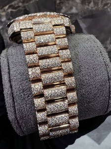 Montre de luxe avec un look de diamant en moissanite, bracelet en acier inoxydable, montre-bracelet hip-hop - Product Image 4