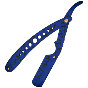 Navaja de Afeitar Profesional Plegable de Acero Inoxidable, Diseño Camuflaje Azul, Cuchilla de Barbería, Logotipo Personalizado, Proveedor Mayorista OEM ODM - Product Image 2