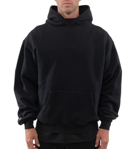 Men's Black Hooded Fleece Sweatshirt Oversized Fit with Pocket Casual Winter Digital Printing 100% Cotton - Product Image 1