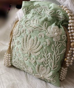 Ethnic Embroidered <b>Potli</b> Women Wedding Party Favour <b>Potli</b> Return Gift <b>Bag</b> at Reasonable - Product Image 3