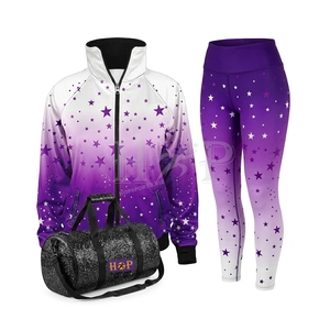 Chaqueta de Calentamiento para Equipo de Baile con Diseño Sublimado Personalizado, Chaqueta de Calentamiento para Animadoras con Leggings y Sujetador Deportivo, Ropa de Práctica para Animadoras - Product Image 5