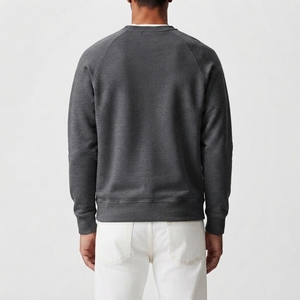 High Quality Streetwear Sweatshirt Solid Color Knitted Cotton with <b>Smooth</b> Fabric <b>Brushed</b> Interior Long Sleeves Everyday Wear - Product Image 3