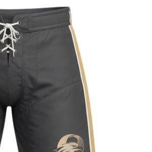 Shorts d'entraînement de hockey sur glace sublimés gris anthracite pour hommes, en polyester, avec cordon de serrage et bande latérale, pour tenue d'équipe et sport - Product Image 5